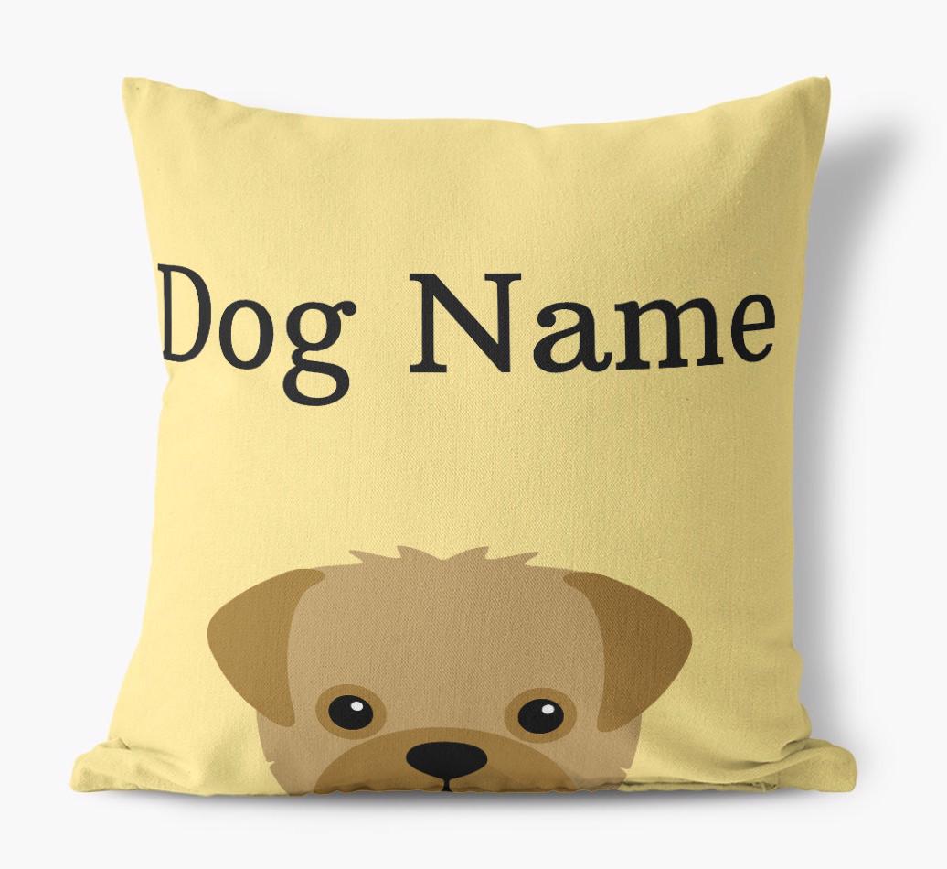 {dogsName}'s Icon & Name: Personalized {breedFullName} Canvas Pillow