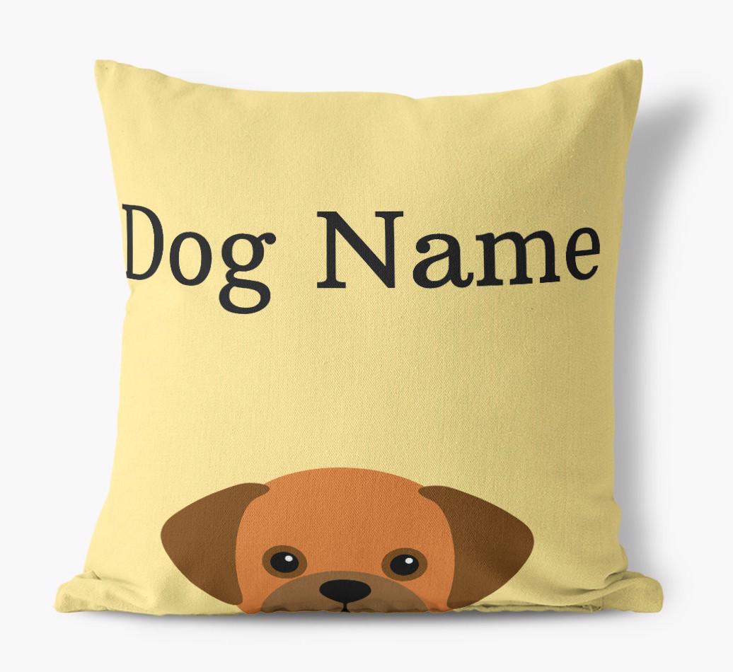 {dogsName}'s Icon & Name: Personalized {breedFullName} Canvas Pillow