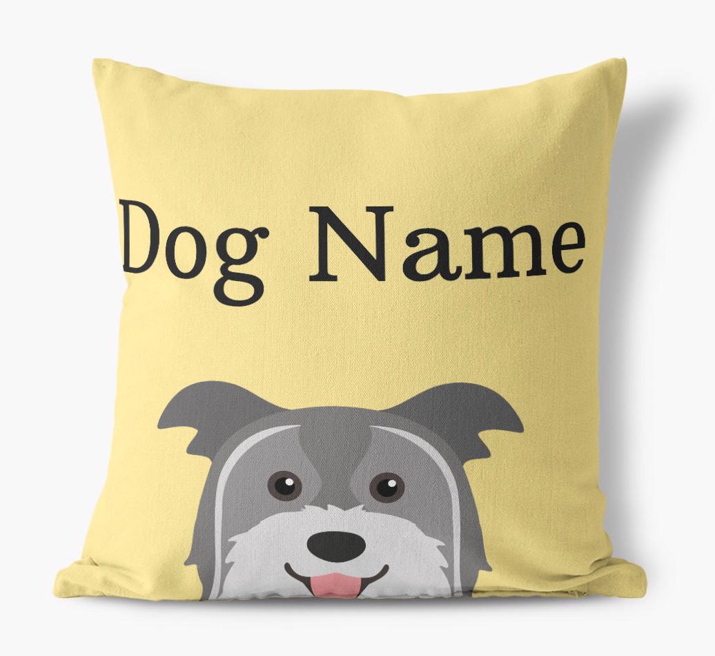 {dogsName}'s Icon & Name: Personalized {breedFullName} Canvas Pillow