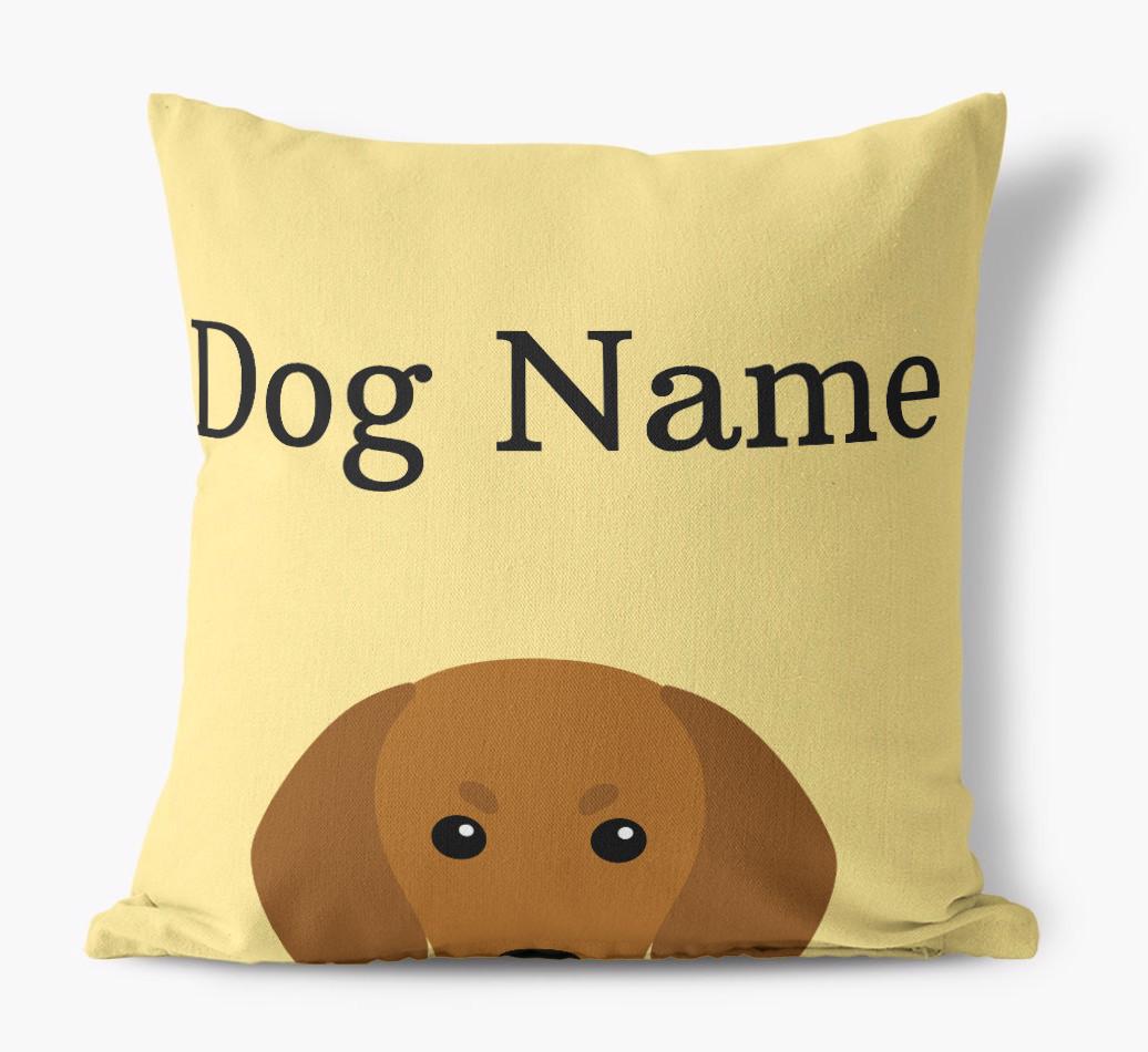 {dogsName}'s Icon & Name: Personalized {breedFullName} Canvas Pillow