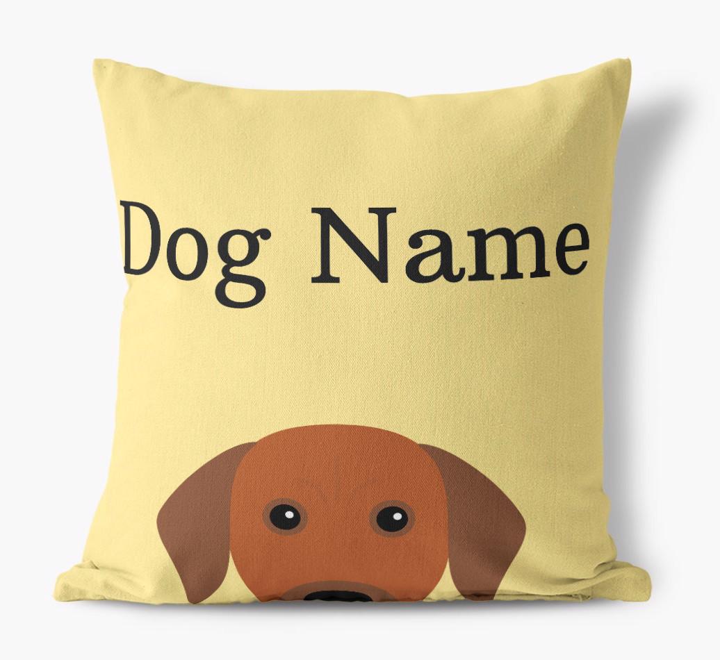 {dogsName}'s Icon & Name: Personalized {breedFullName} Canvas Pillow
