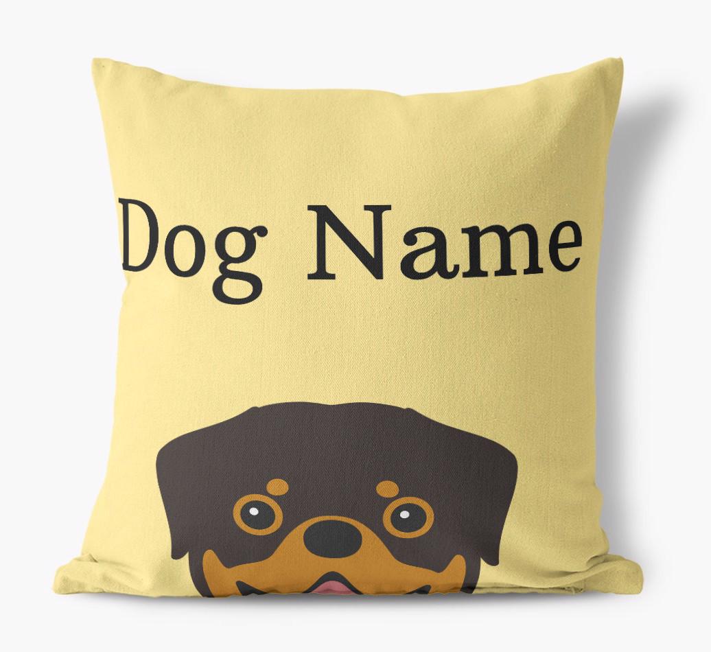 {dogsName}'s Icon & Name: Personalized {breedFullName} Canvas Pillow