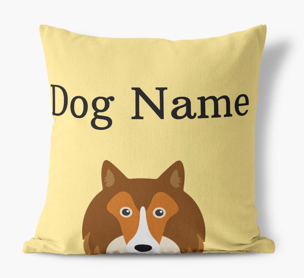 {dogsName}'s Icon & Name: Personalized {breedFullName} Canvas Pillow