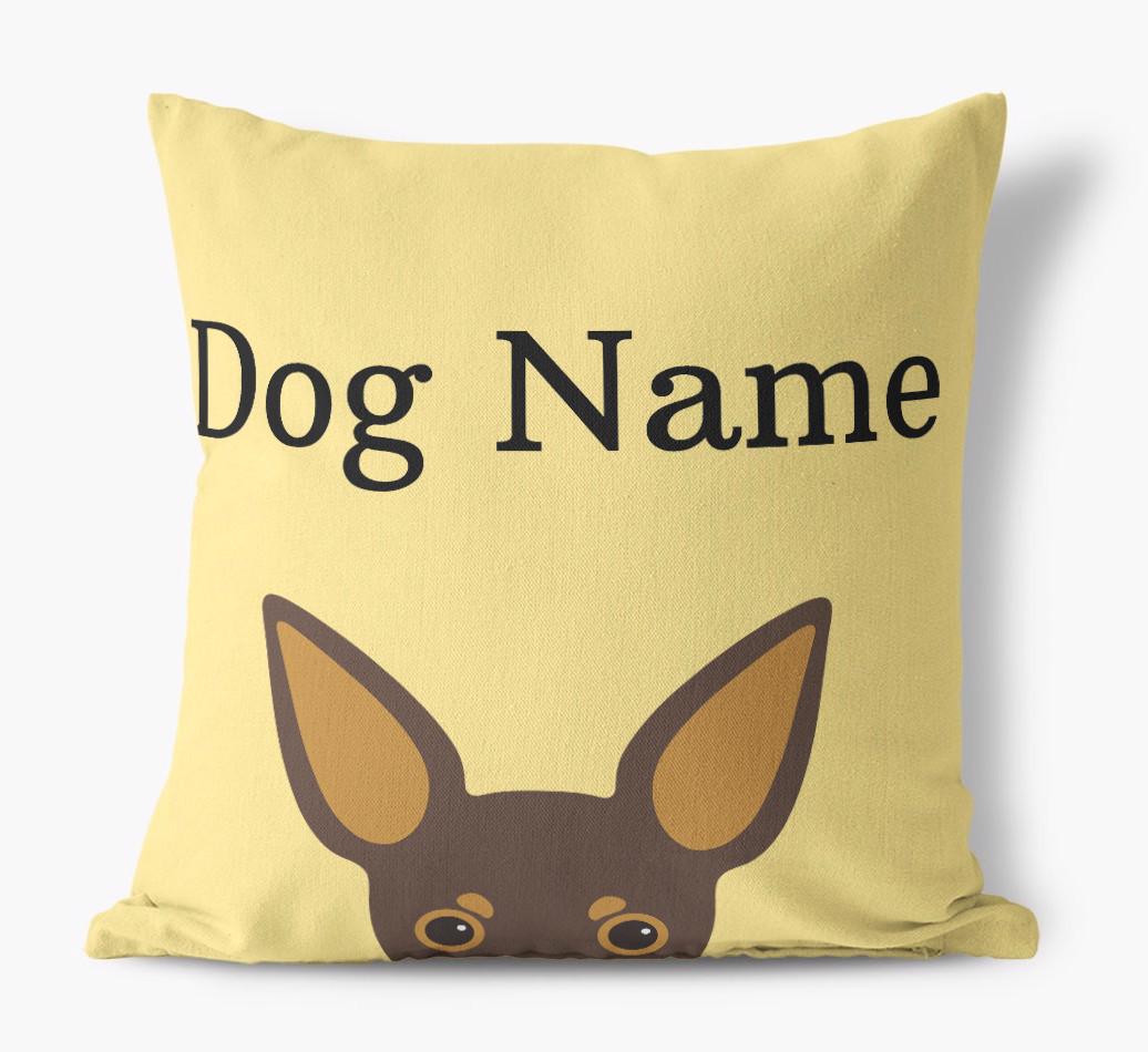 {dogsName}'s Icon & Name: Personalized {breedFullName} Canvas Pillow