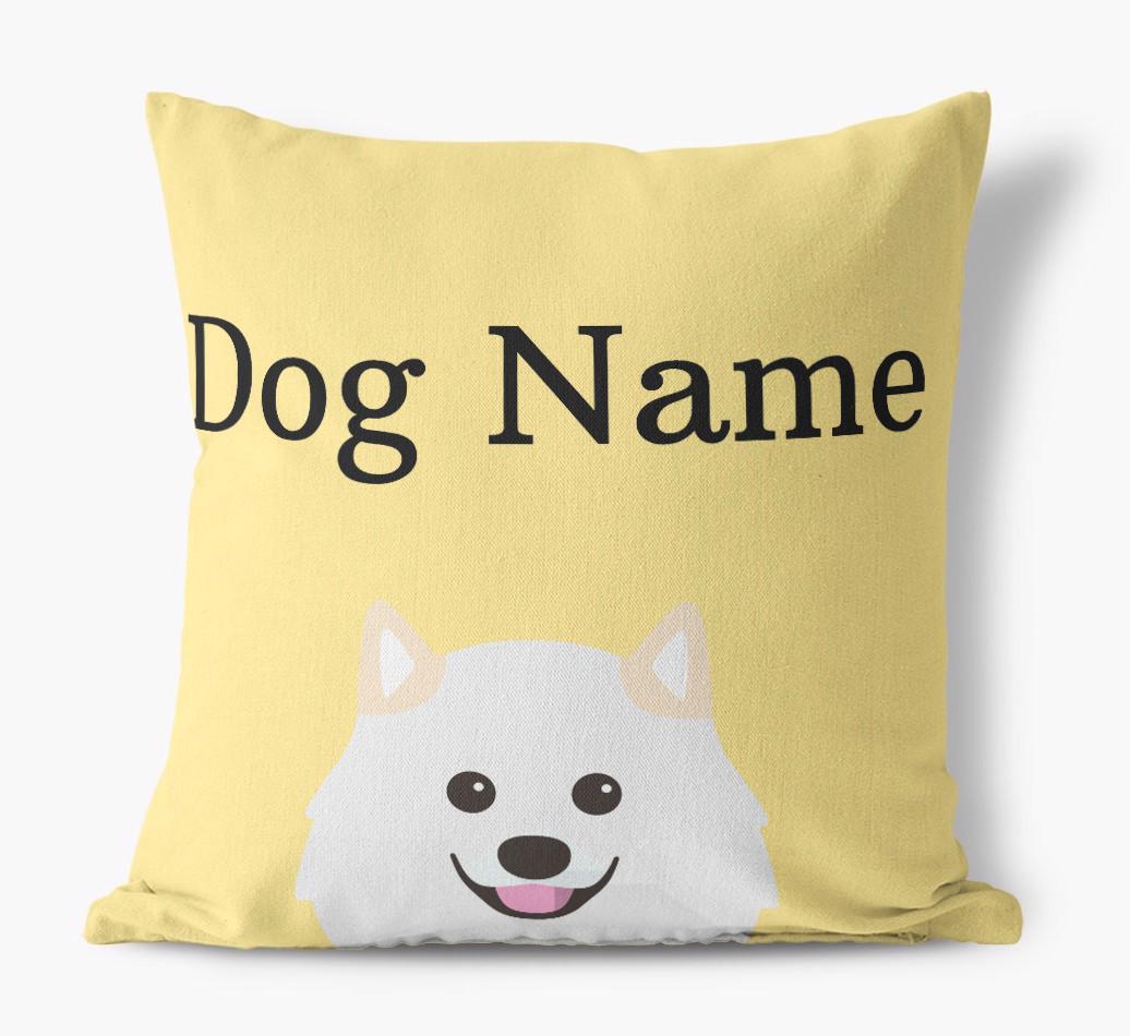 {dogsName}'s Icon & Name: Personalized {breedFullName} Canvas Pillow