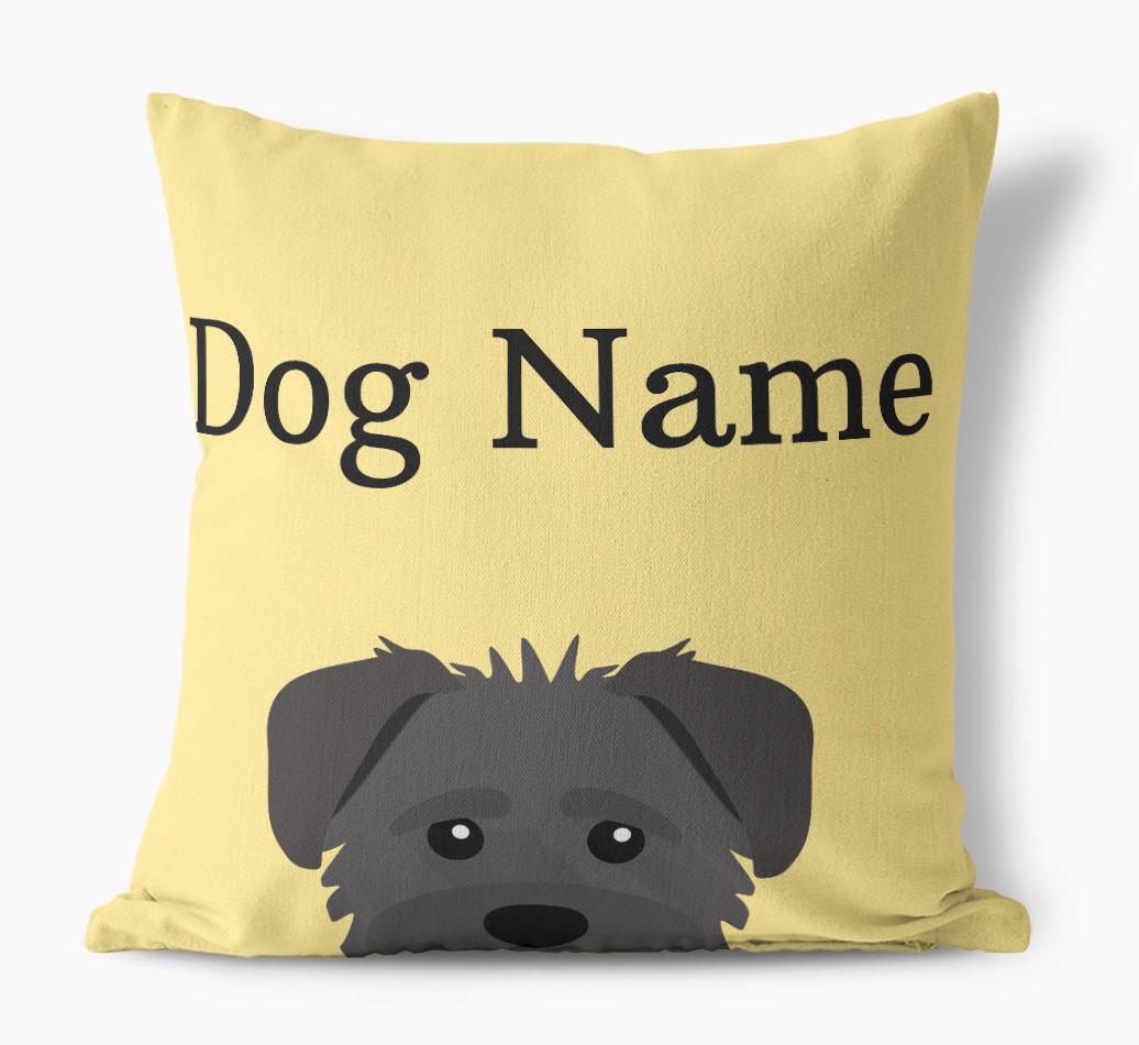 {dogsName}'s Icon & Name: Personalized {breedFullName} Canvas Pillow