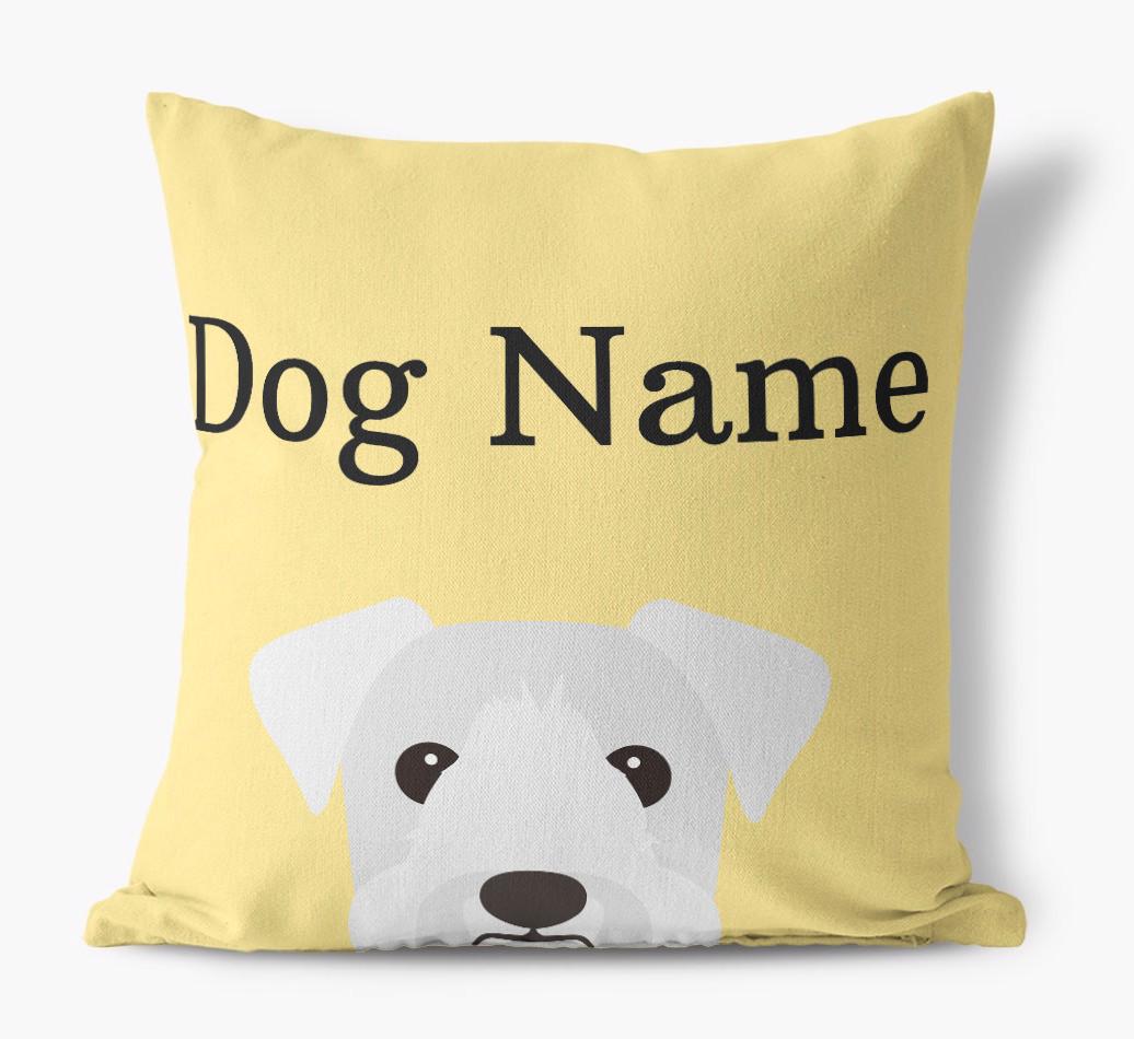 {dogsName}'s Icon & Name: Personalized {breedFullName} Canvas Pillow