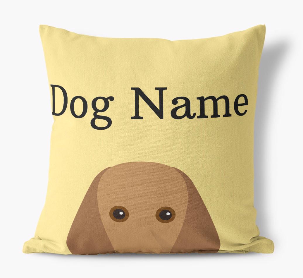 {dogsName}'s Icon & Name: Personalized {breedFullName} Canvas Pillow