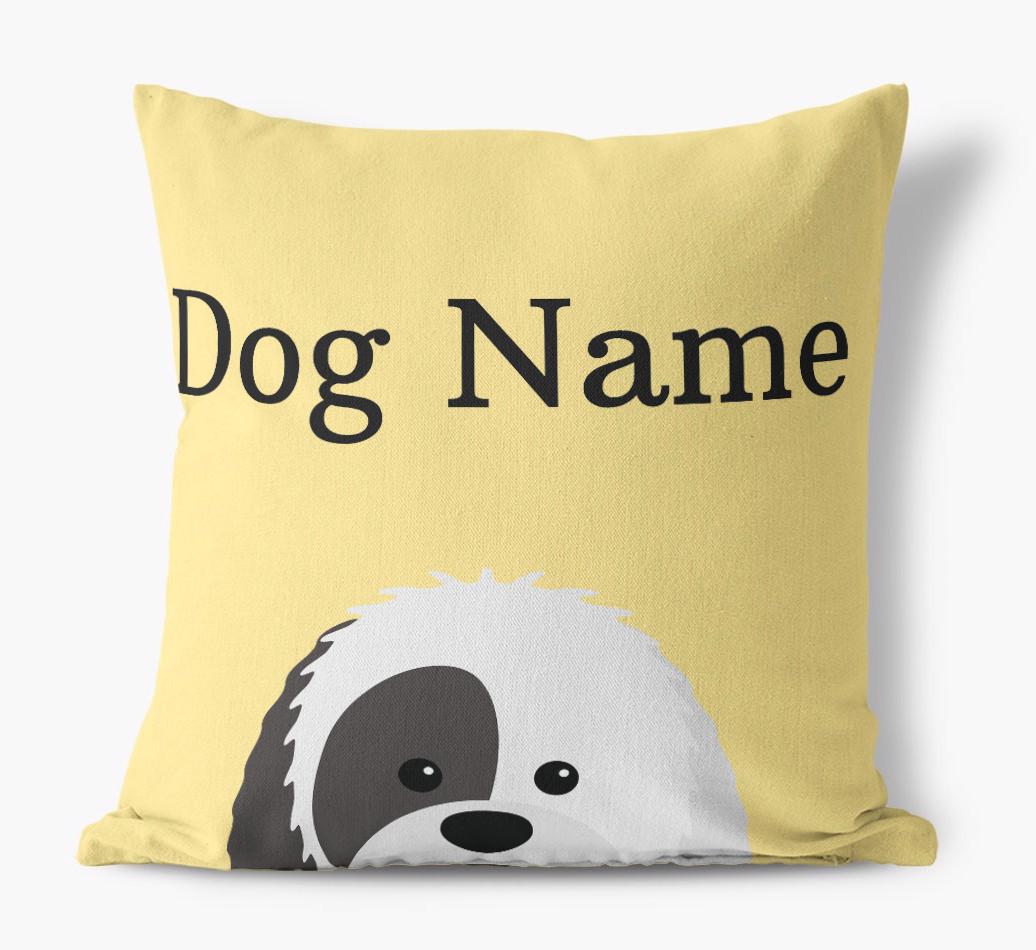 {dogsName}'s Icon & Name: Personalized {breedFullName} Canvas Pillow