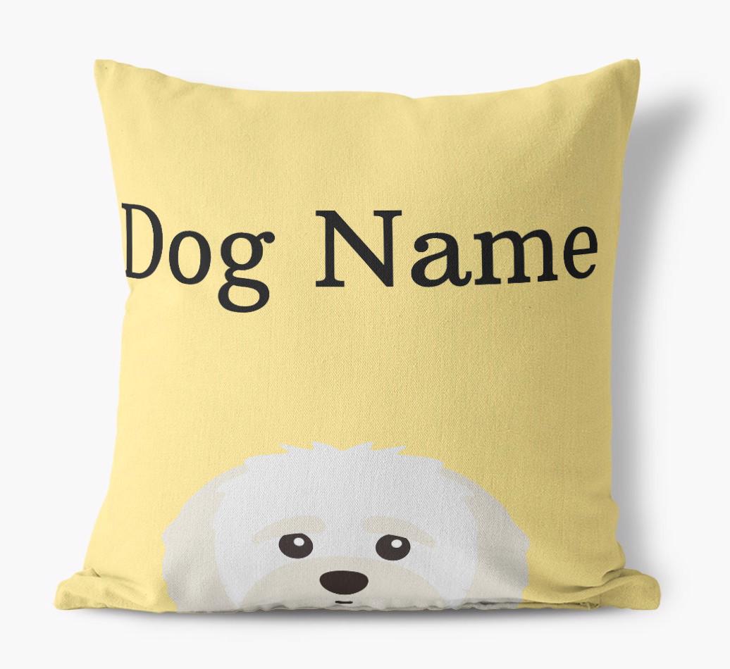 {dogsName}'s Icon & Name: Personalized {breedFullName} Canvas Pillow
