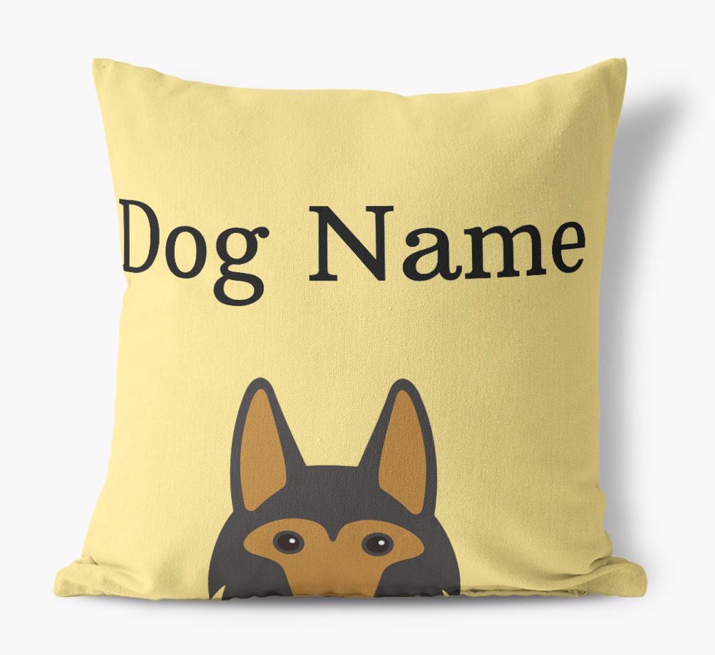 {dogsName}'s Icon & Name: Personalized {breedFullName} Canvas Pillow