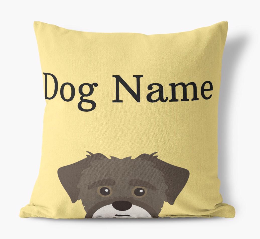 {dogsName}'s Icon & Name: Personalized {breedFullName} Canvas Pillow
