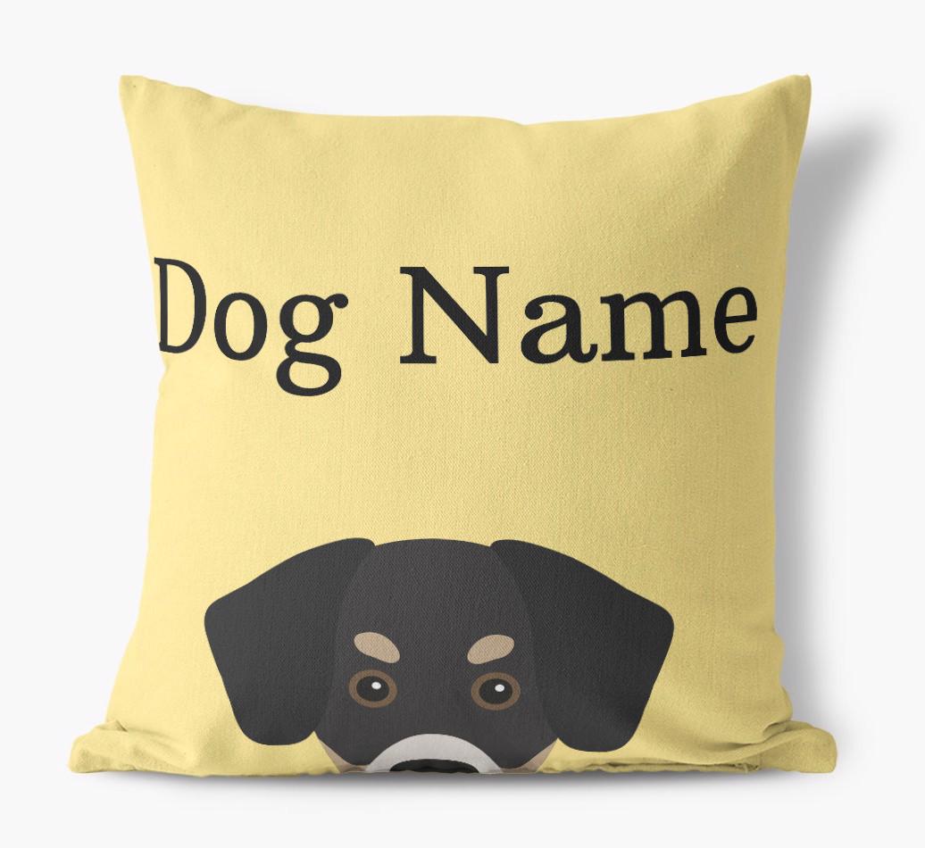 {dogsName}'s Icon & Name: Personalized {breedFullName} Canvas Pillow