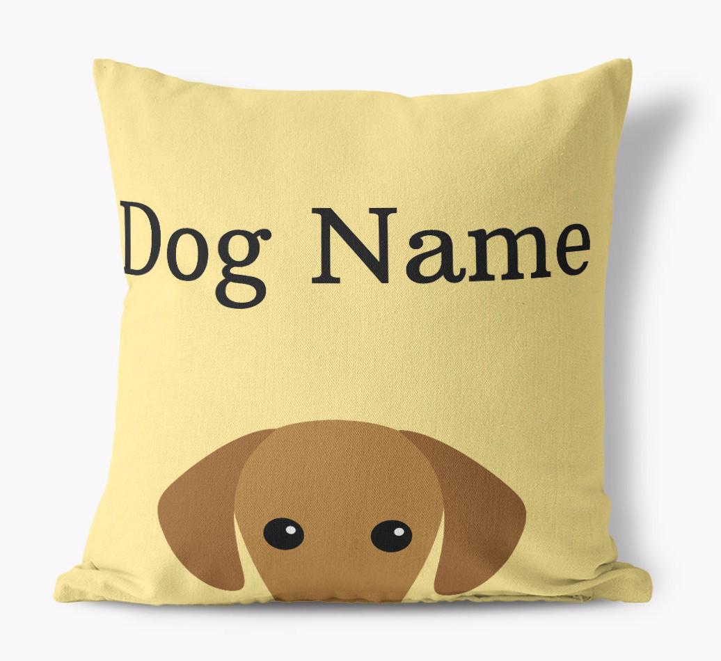 {dogsName}'s Icon & Name: Personalized {breedFullName} Canvas Pillow