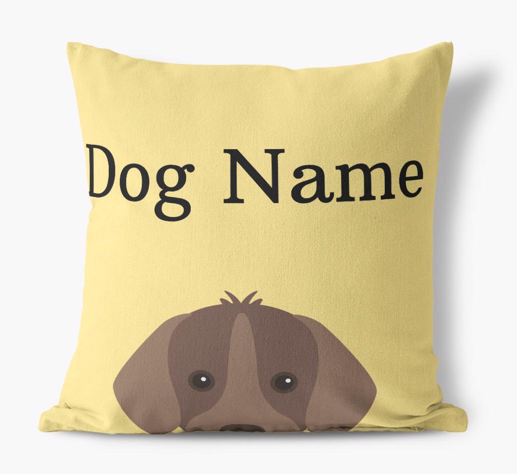{dogsName}'s Icon & Name: Personalized {breedFullName} Canvas Pillow