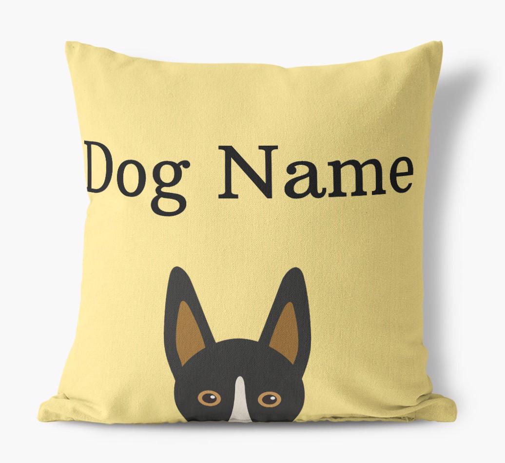 {dogsName}'s Icon & Name: Personalized {breedFullName} Canvas Pillow