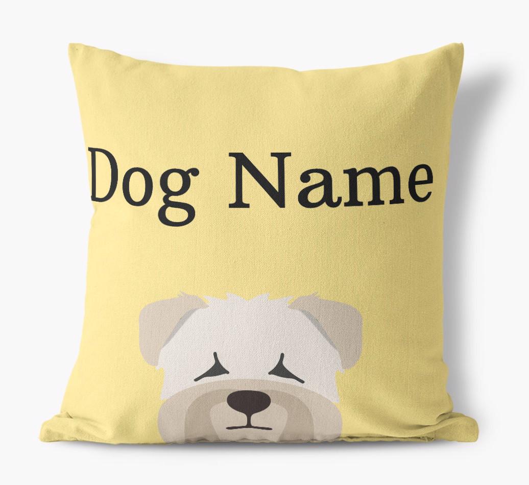 {dogsName}'s Icon & Name: Personalized {breedFullName} Canvas Pillow