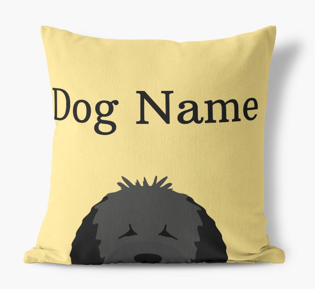 {dogsName}'s Icon & Name: Personalized {breedFullName} Canvas Pillow