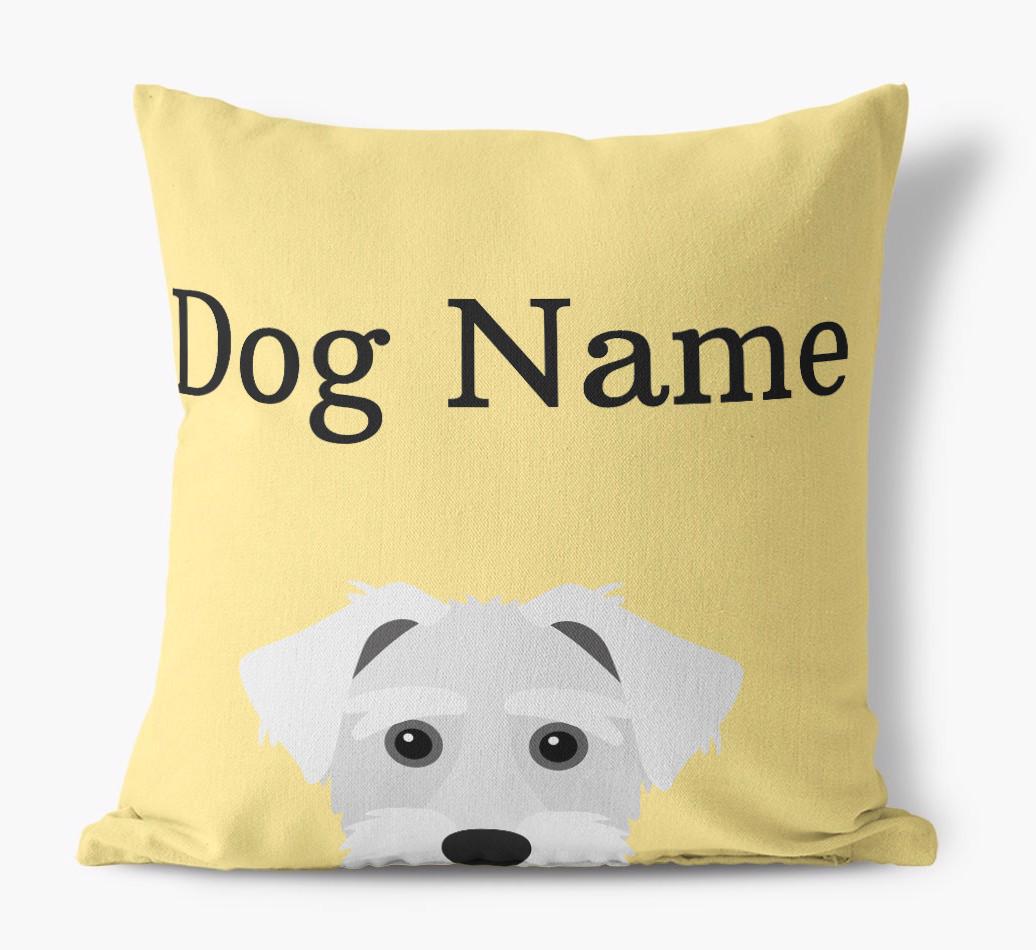{dogsName}'s Icon & Name: Personalized {breedFullName} Canvas Pillow