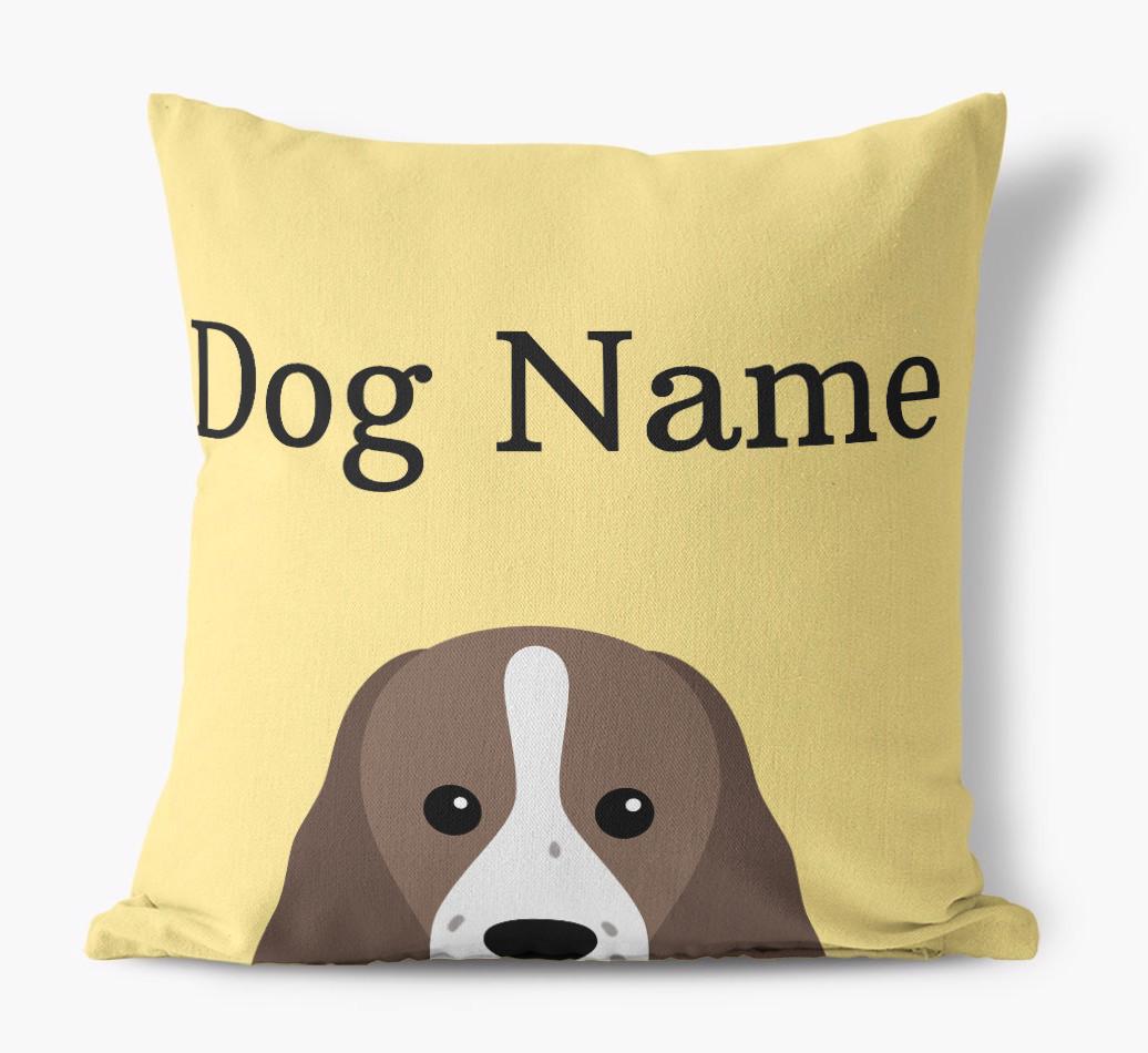 {dogsName}'s Icon & Name: Personalized {breedFullName} Canvas Pillow