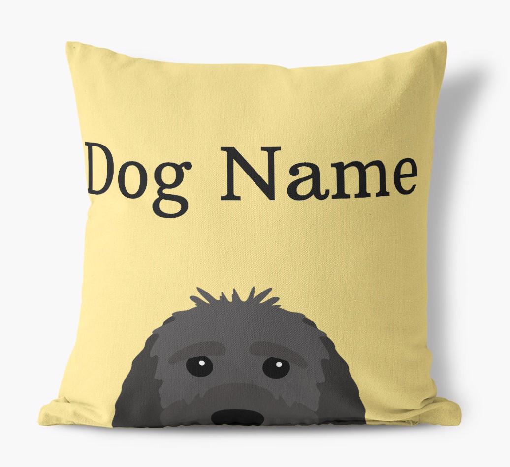{dogsName}'s Icon & Name: Personalized {breedFullName} Canvas Pillow