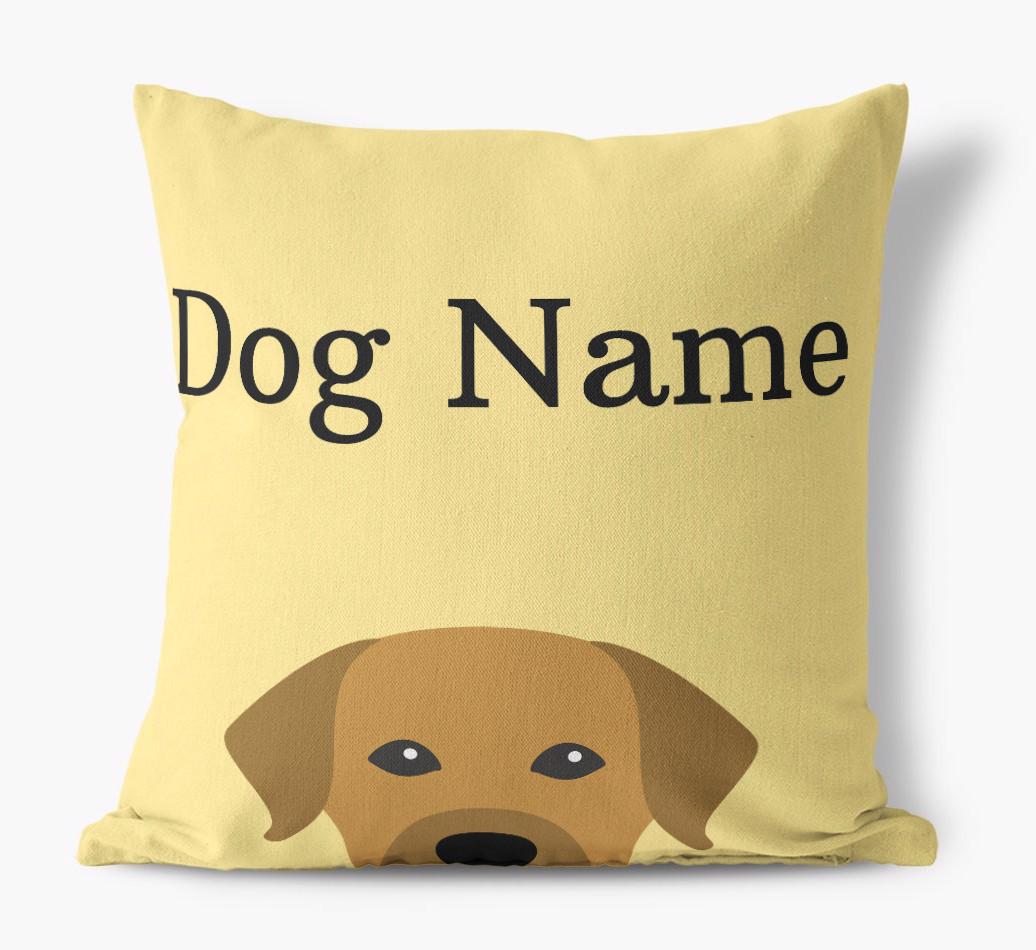 {dogsName}'s Icon & Name: Personalized {breedFullName} Canvas Pillow