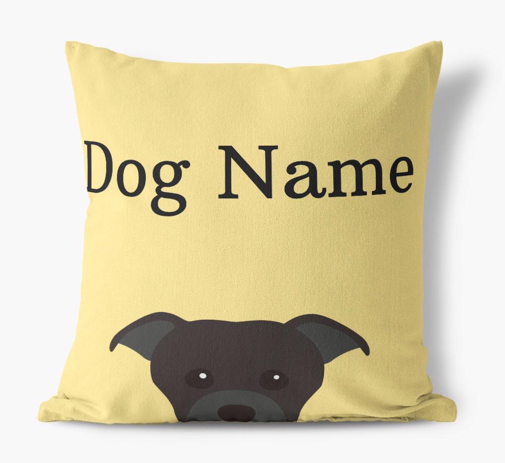 {dogsName}'s Icon & Name: Personalized {breedFullName} Canvas Pillow