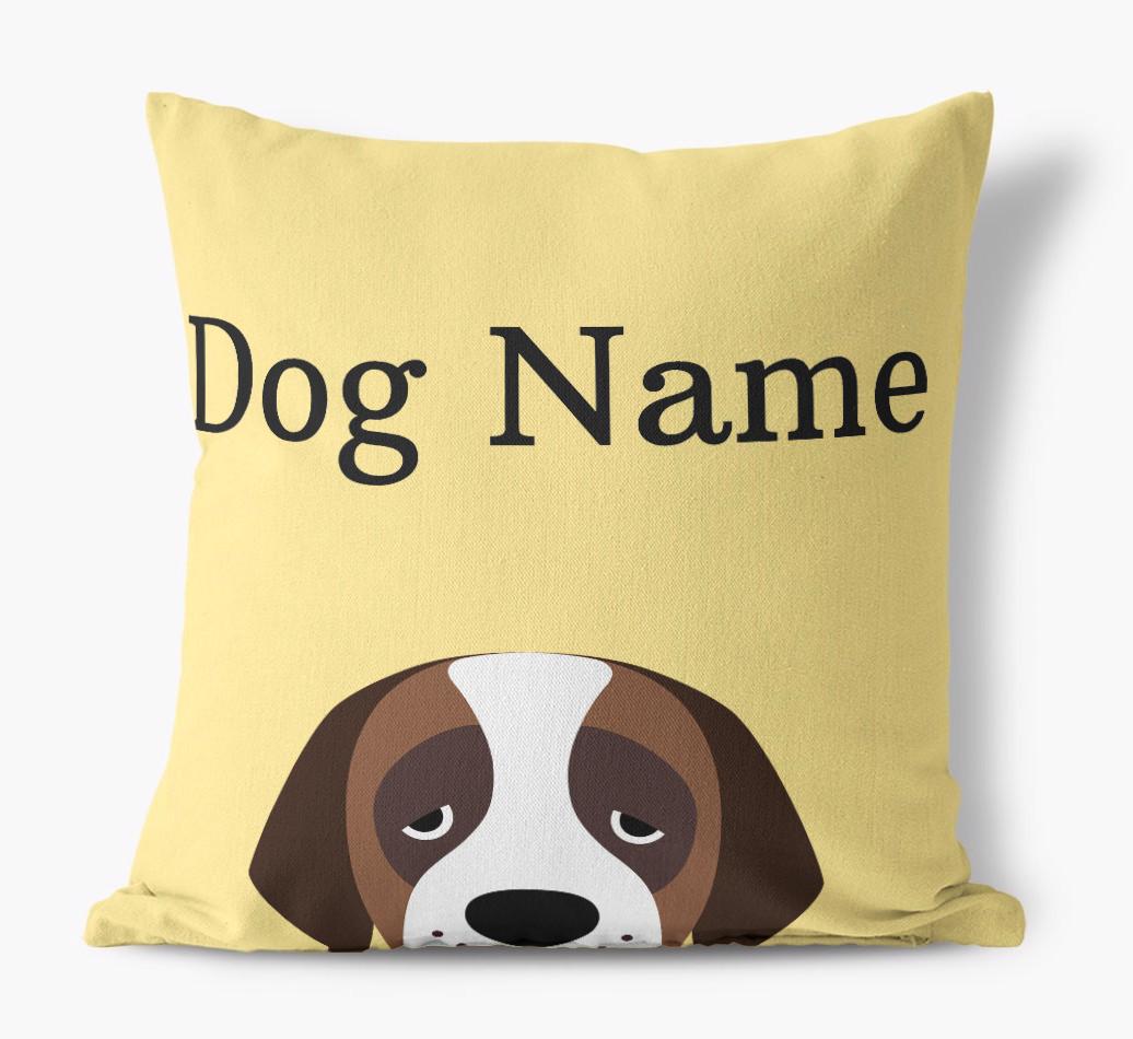 {dogsName}'s Icon & Name: Personalized {breedFullName} Canvas Pillow