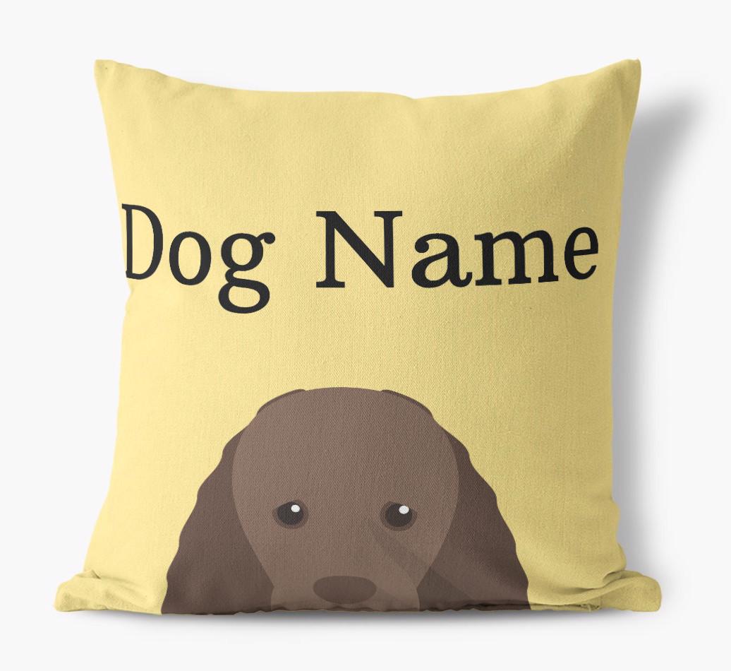 {dogsName}'s Icon & Name: Personalized {breedFullName} Canvas Pillow