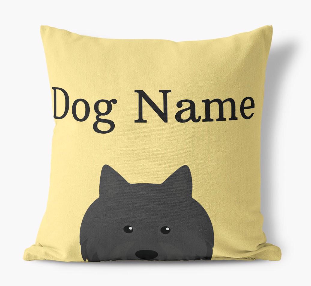 {dogsName}'s Icon & Name: Personalized {breedFullName} Canvas Pillow