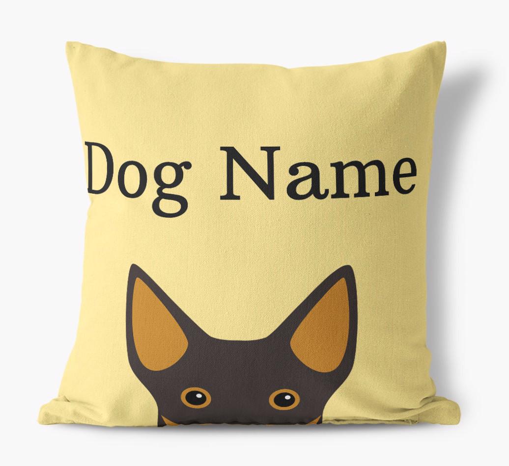 {dogsName}'s Icon & Name: Personalized {breedFullName} Canvas Pillow