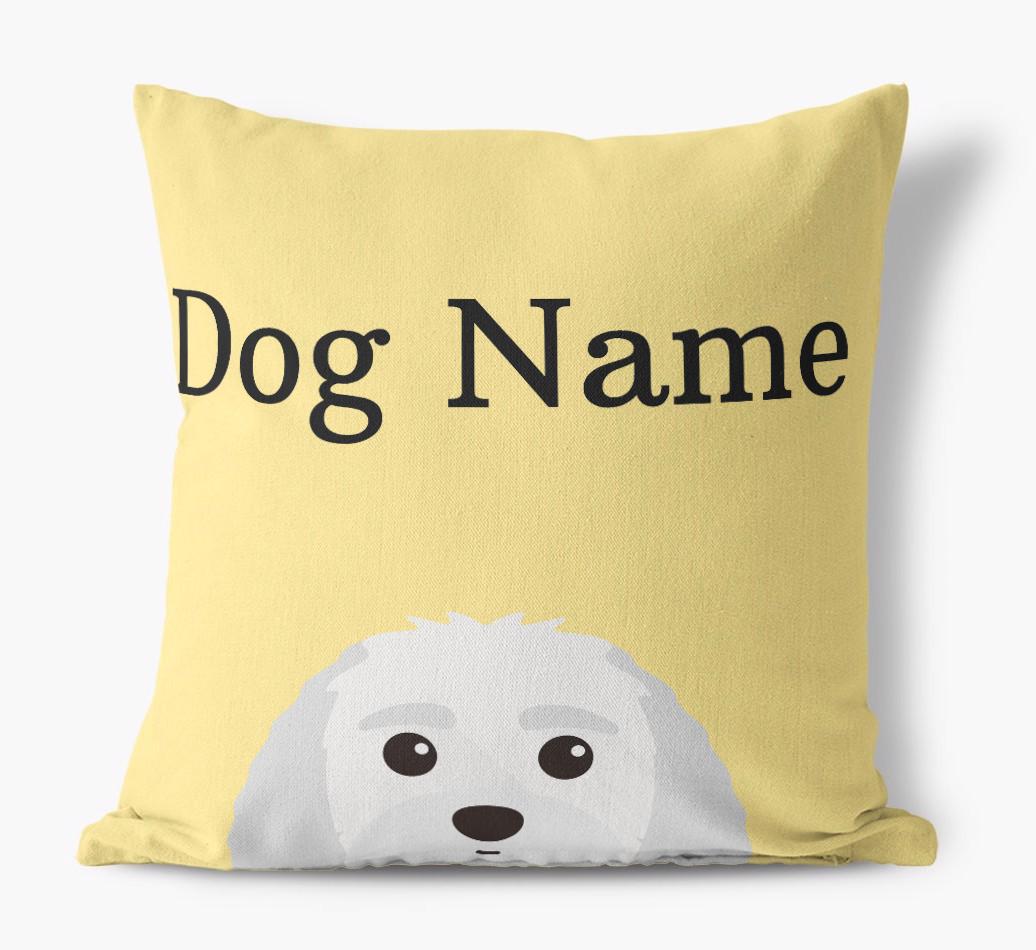 {dogsName}'s Icon & Name: Personalized {breedFullName} Canvas Pillow
