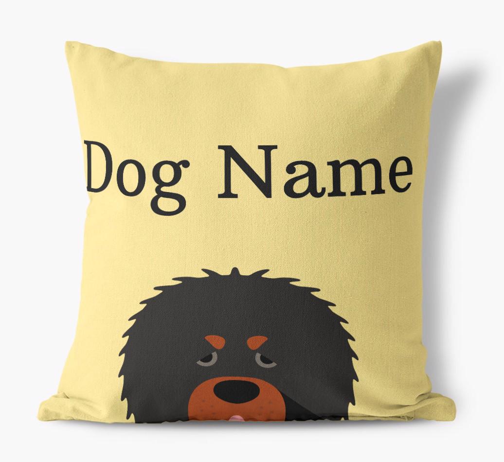 {dogsName}'s Icon & Name: Personalized {breedFullName} Canvas Pillow