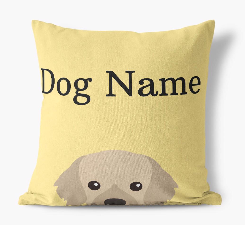 {dogsName}'s Icon & Name: Personalized {breedFullName} Canvas Pillow