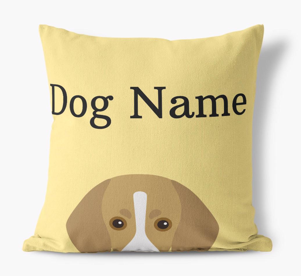 {dogsName}'s Icon & Name: Personalized {breedFullName} Canvas Pillow
