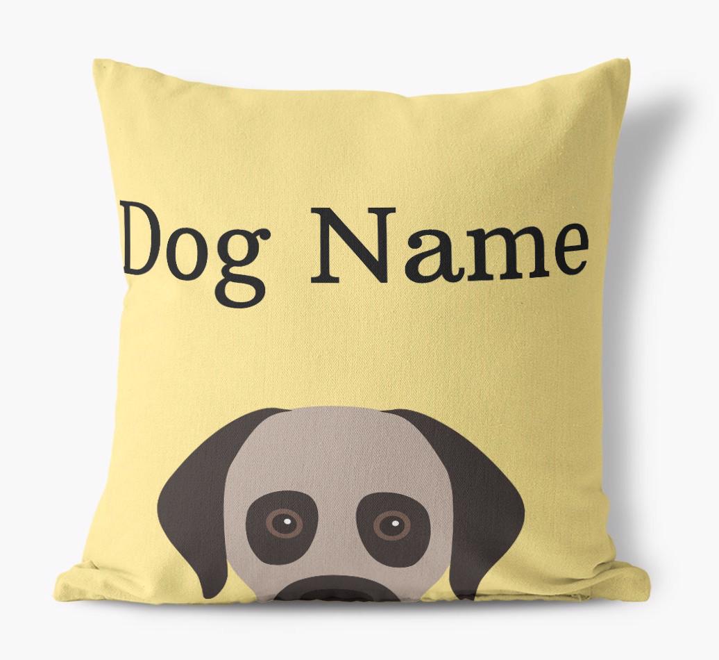 {dogsName}'s Icon & Name: Personalized {breedFullName} Canvas Pillow
