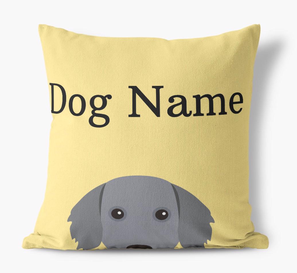 {dogsName}'s Icon & Name: Personalized {breedFullName} Canvas Pillow