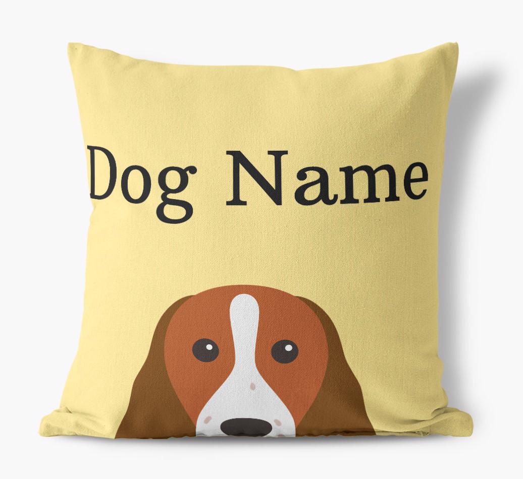 {dogsName}'s Icon & Name: Personalized {breedFullName} Canvas Pillow