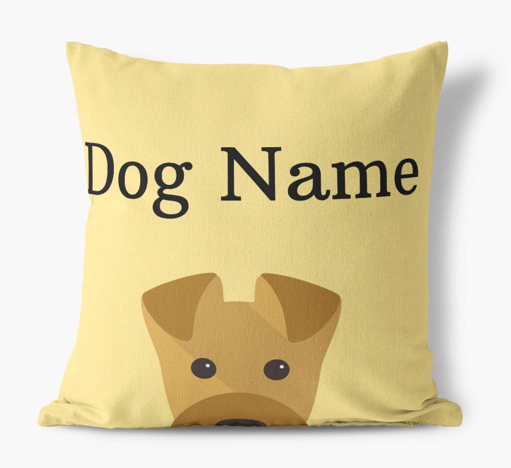 {dogsName}'s Icon & Name: Personalized {breedFullName} Canvas Pillow