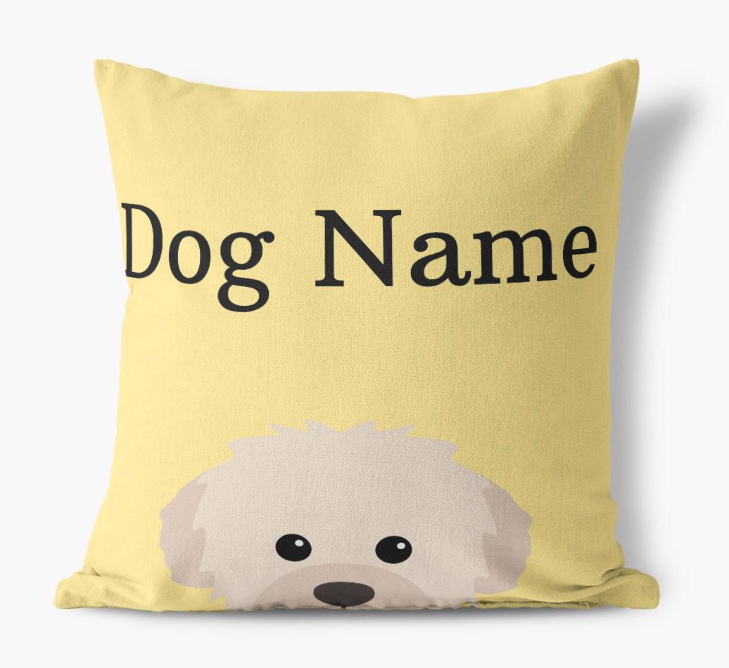{dogsName}'s Icon & Name: Personalized {breedFullName} Canvas Pillow