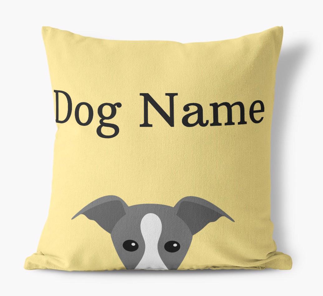 {dogsName}'s Icon & Name: Personalised {breedFullName} Canvas Cushion