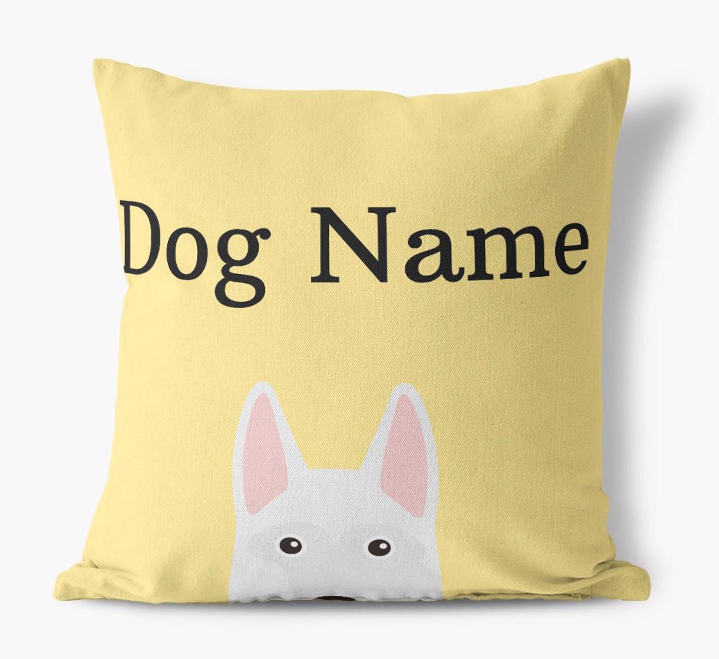 {dogsName}'s Icon & Name: Personalized {breedFullName} Canvas Pillow