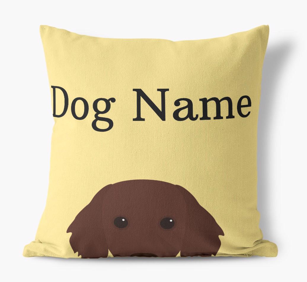 {dogsName}'s Icon & Name: Personalized {breedFullName} Canvas Pillow
