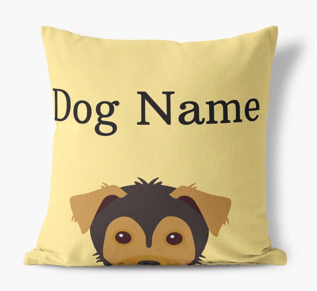 {dogsName}'s Icon & Name: Personalized {breedFullName} Canvas Pillow