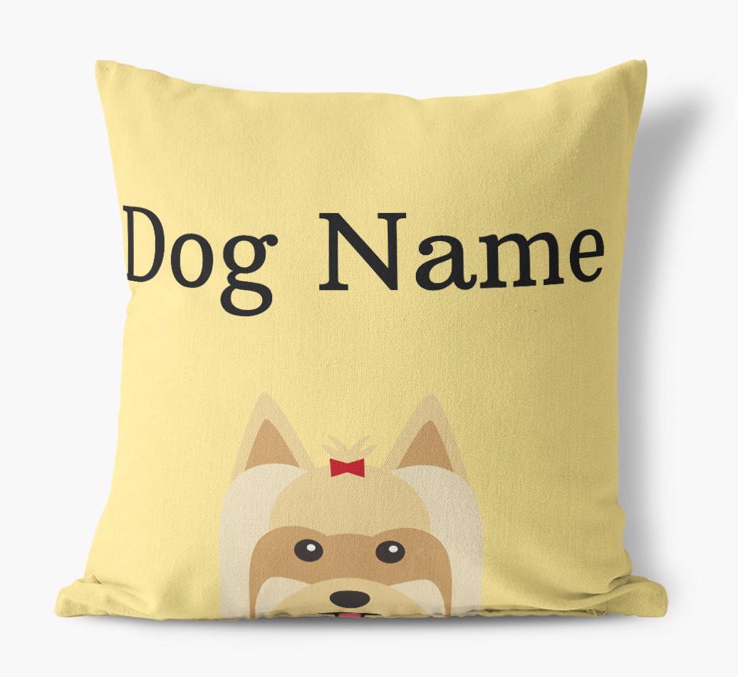 {dogsName}'s Icon & Name: Personalized {breedFullName} Canvas Pillow