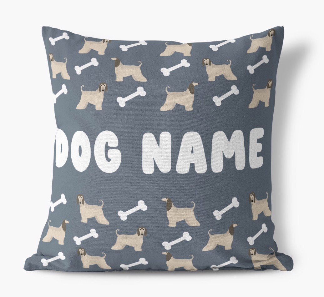 Bone Pattern: Personalised {breedFullName} Canvas Cushion 