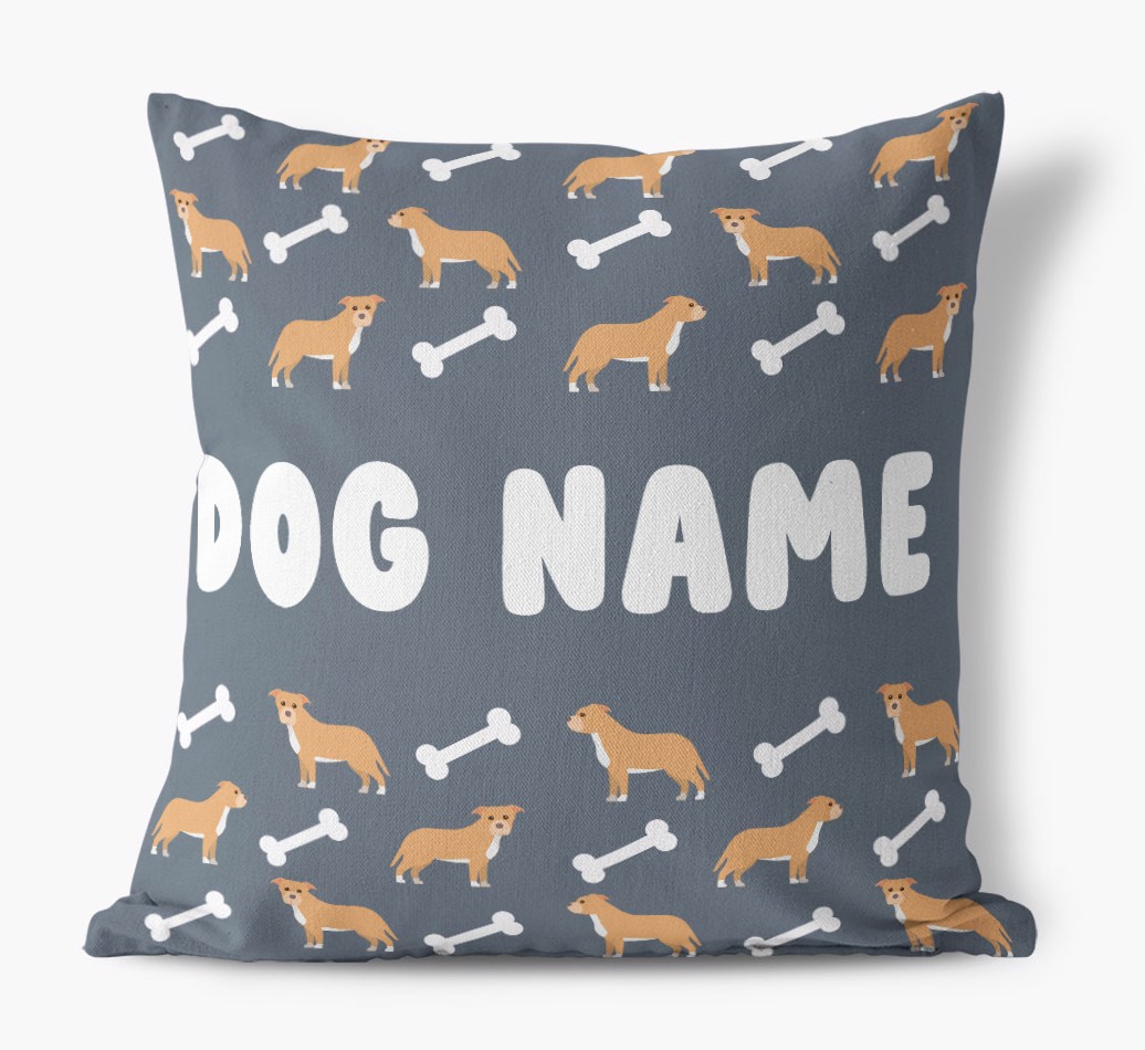 Bone Pattern: Personalised {breedFullName} Canvas Cushion 
