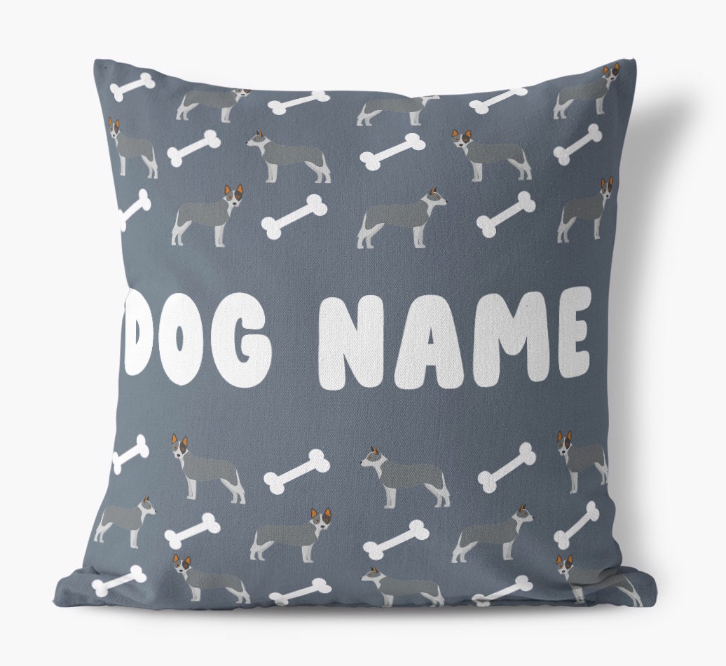 Bone Pattern: Personalised {breedFullName} Canvas Cushion 