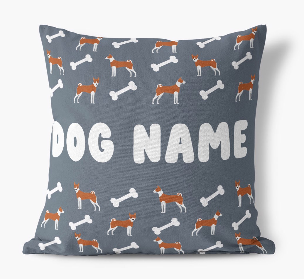 Bone Pattern: Personalised {breedFullName} Canvas Cushion 