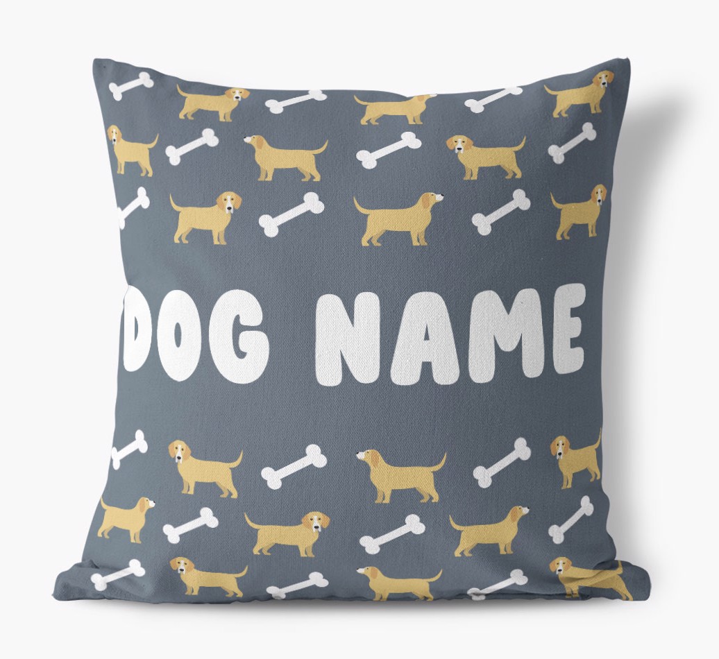 Bone Pattern: Personalised {breedFullName} Canvas Cushion 